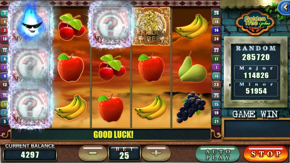 Golden Tree reels with a money tree and gold coins