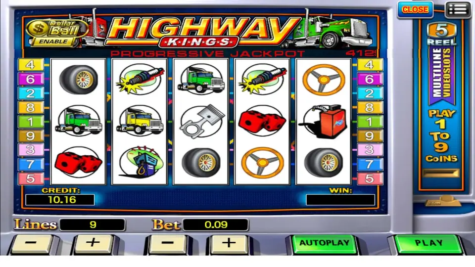 Highway Kings exhaust scatter symbols spread across the reels