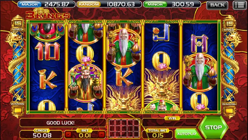 3 Kings free spins round with bonus prizes on the reels