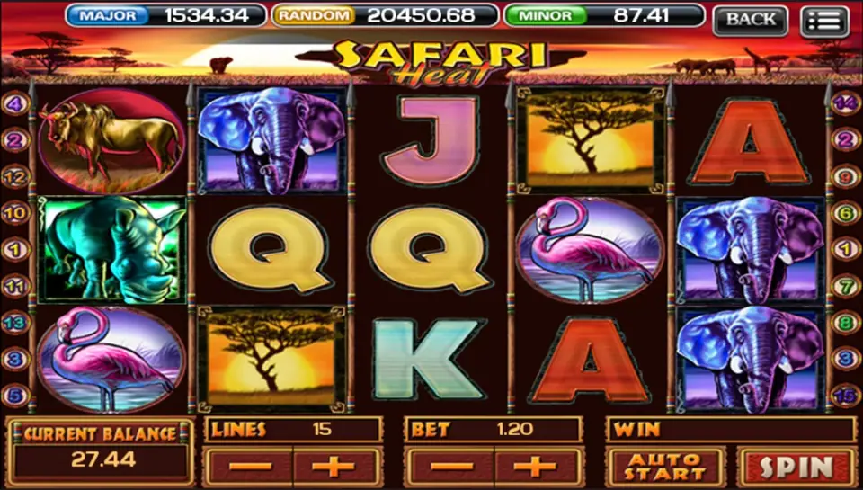 Safari Heat slot reels set against an African savannah