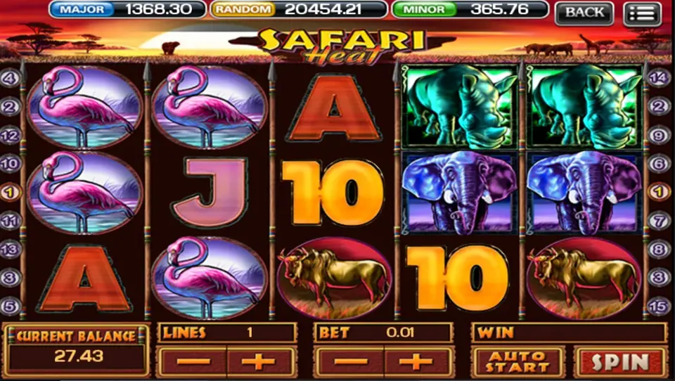 Three scatter symbols landing to start Safari Heat free spins