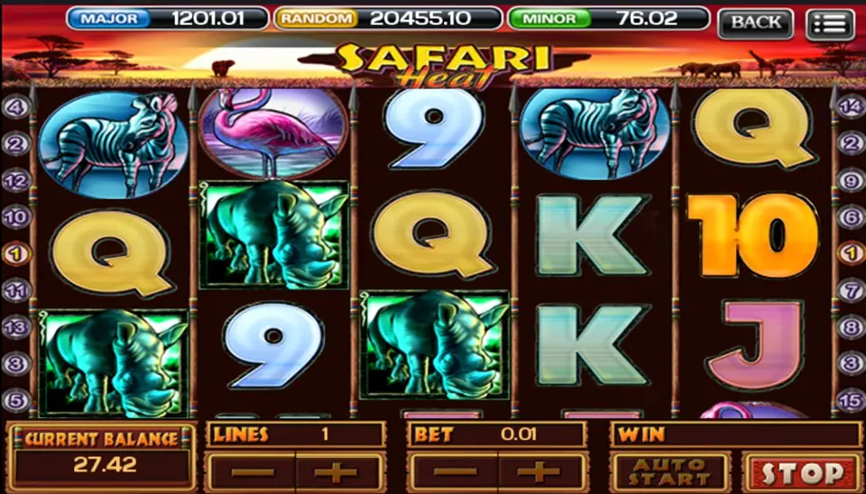 Safari Heat free spins counter with doubled wins shown