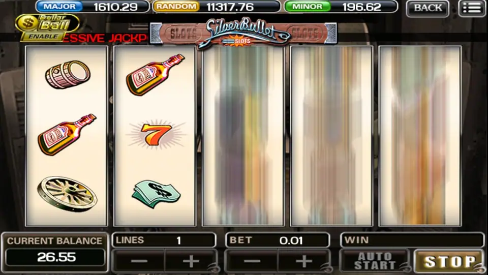 Silver Bullet reels with horse heads and cowboy symbols