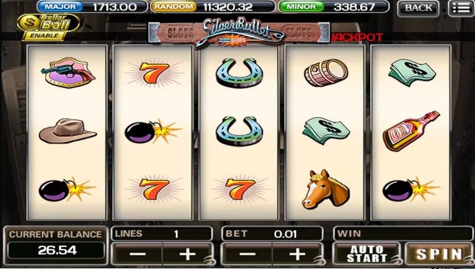 Silver Bullet win paid right to left across the reels