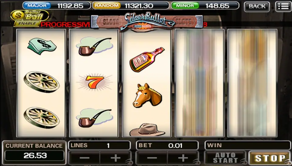 Silver Bullet paytable listing the top combinations