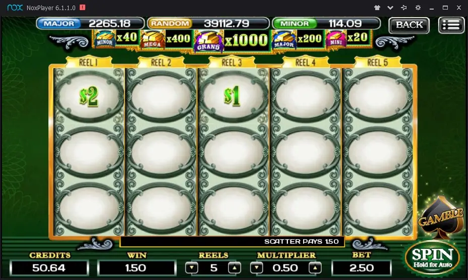 Green Machine Deluxe symbols lined up across the 5x3 reels