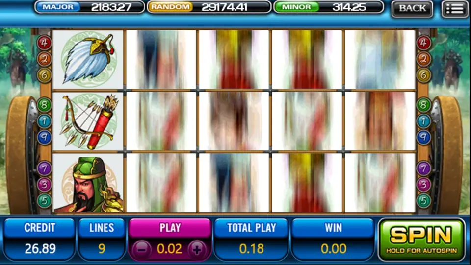 Kingdom selection screen at the start of Three Kingdom