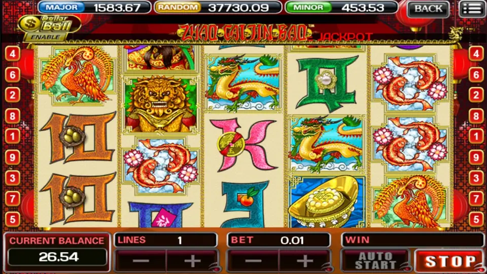 Zhao Cai Jin Bao win paid from right to left on a payline