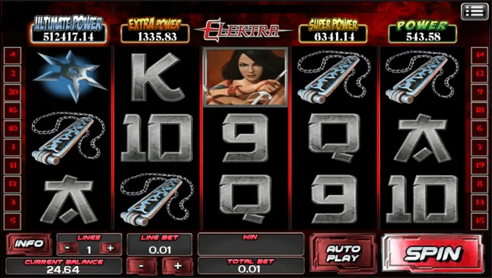 Two expanded Elektra reels creating several winning lines