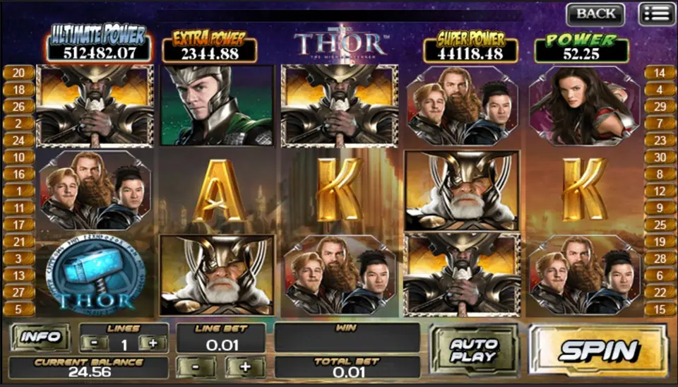 Thor free spins bonus with tripled wins on screen