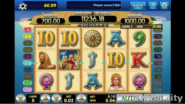 Achilles bonus round screen during a free game feature