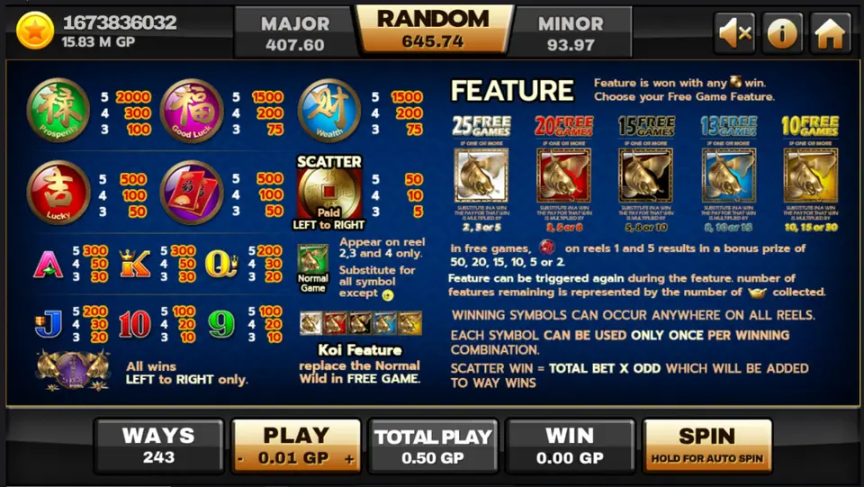 5 Koi Legends fish pick bonus