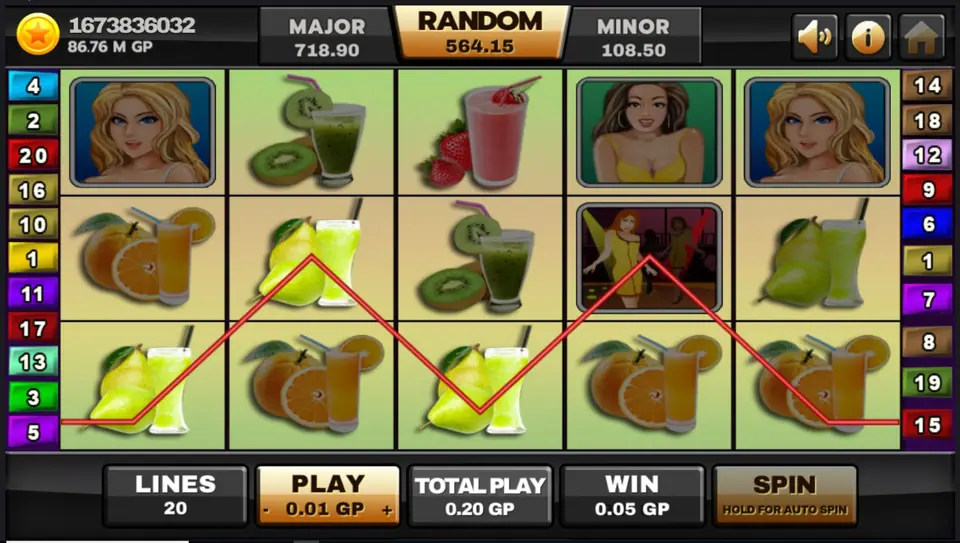 A Night Out reels with paylines highlighted after a spin
