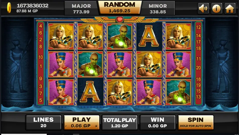 Ancient Egypt slot reels on Joker123 with pharaoh symbols