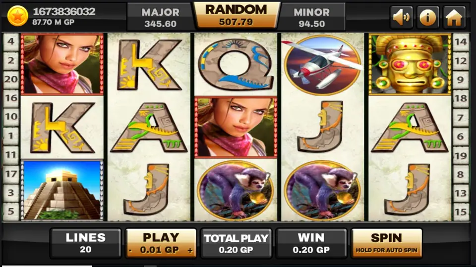 Three Azteca symbols triggering free spins on Joker123
