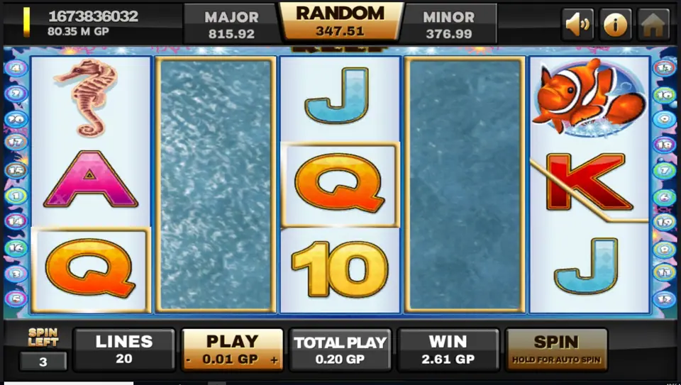 Scatter symbols landing on the Dolphin Reef reels