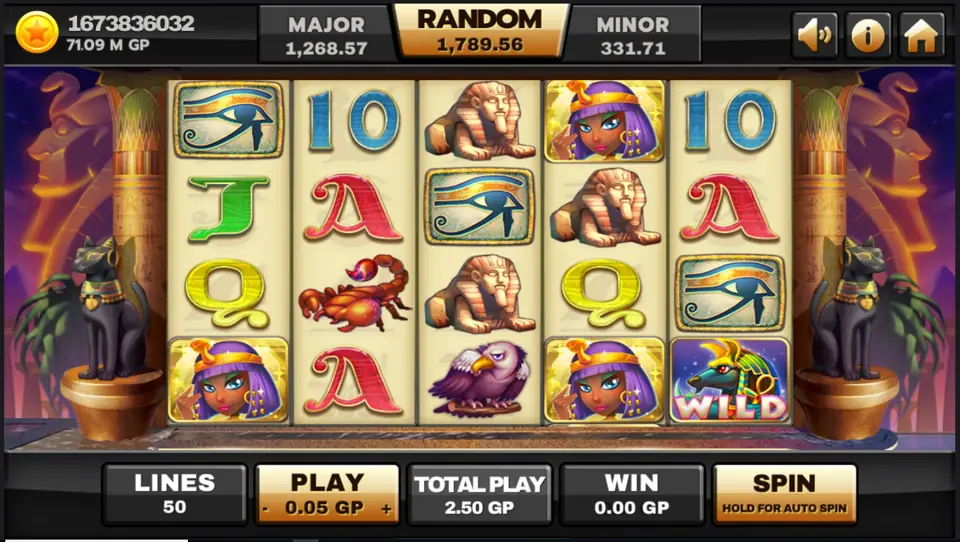 Egypt Queen slot reels on Joker123 with the Egyptian queen