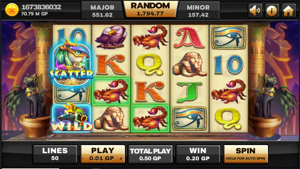 Egypt Queen five-reel, 25-line layout on Joker123