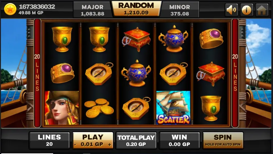 Golden Island slot on Joker123 with gold coins and the Golden Toad over the reels