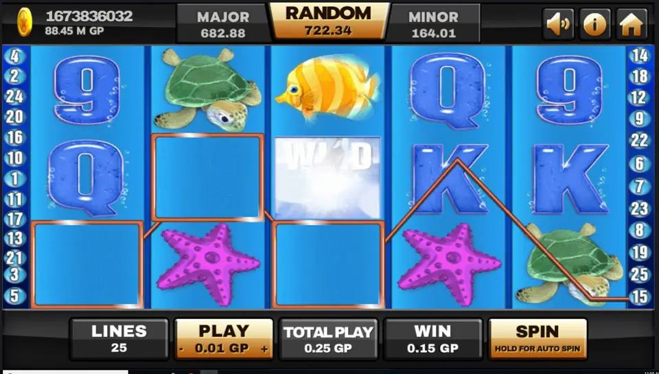 Great Blue reels with the whale wild on a winning payline