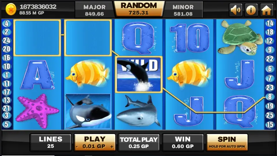 Deep sea pearl scatters triggering Great Blue free spins