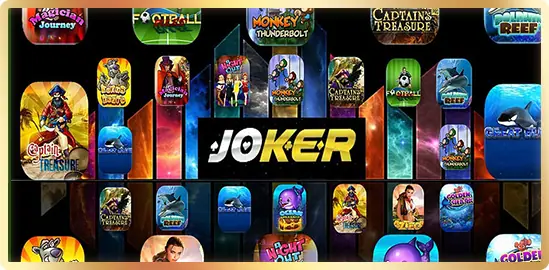 Joker123 app icon among the product screens for the platform