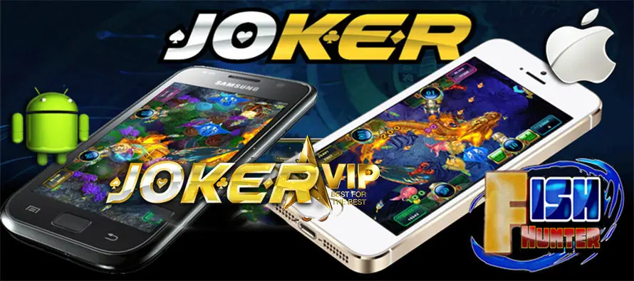 Joker123 promotional banner showing an underwater fishing-style game