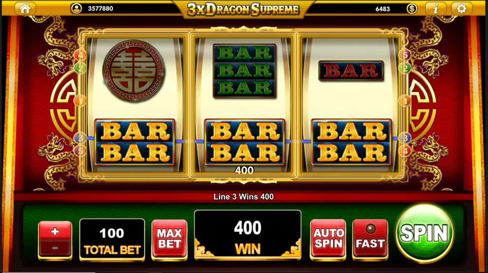 3x Dragon Supreme payline indicators beside the reels