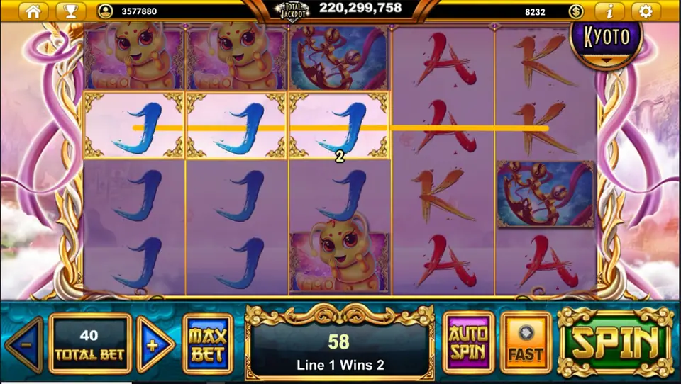Sacred Relics scatter win highlighted on the Live22 screen