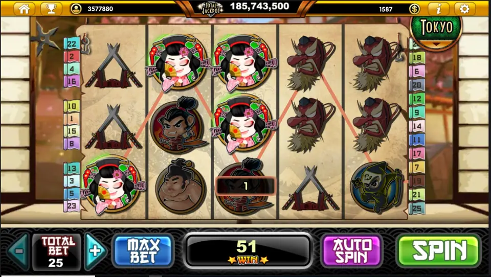 Samurai Heroes pagoda wild expanding over the middle reel