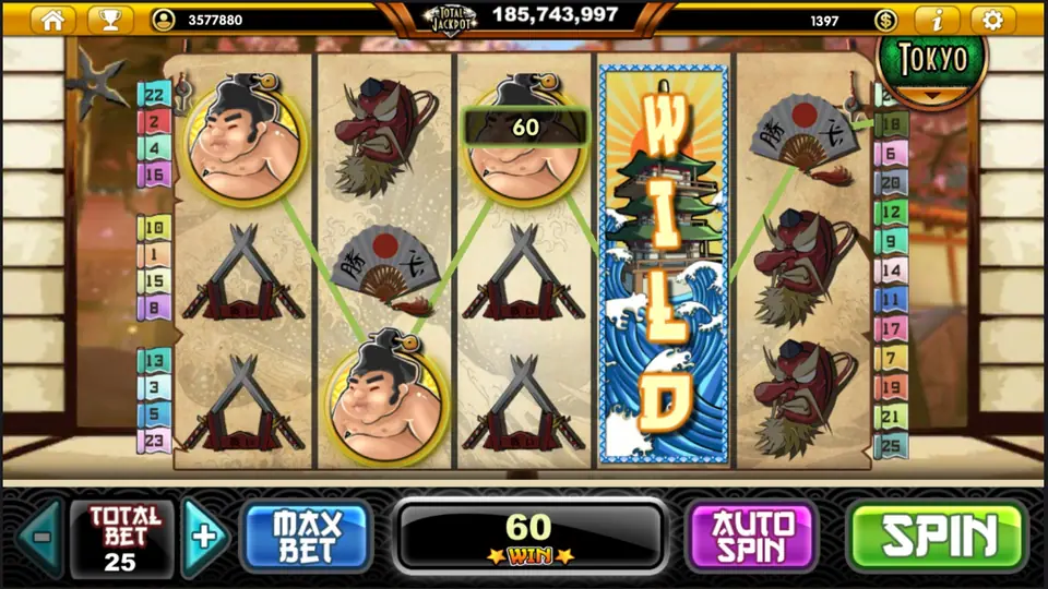 Samurai Heroes free spins award screen