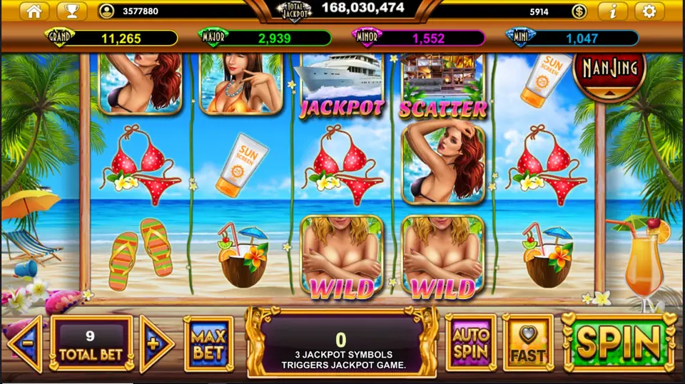 Sexy Beach Party reels on Live22 with a golden beach backdrop