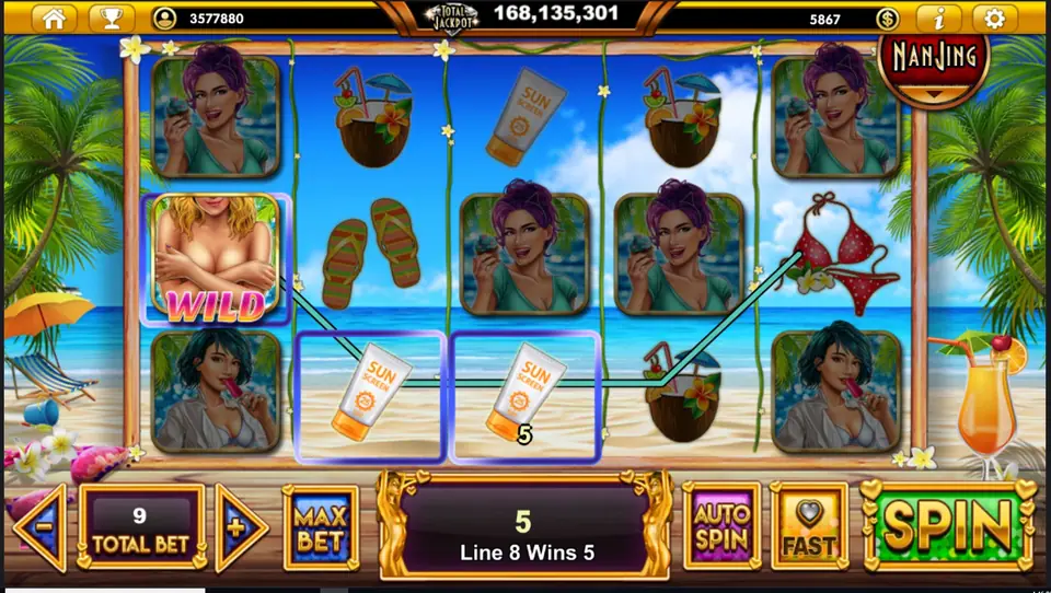Darts landing on the middle reel during Sexy Beach Party free spins