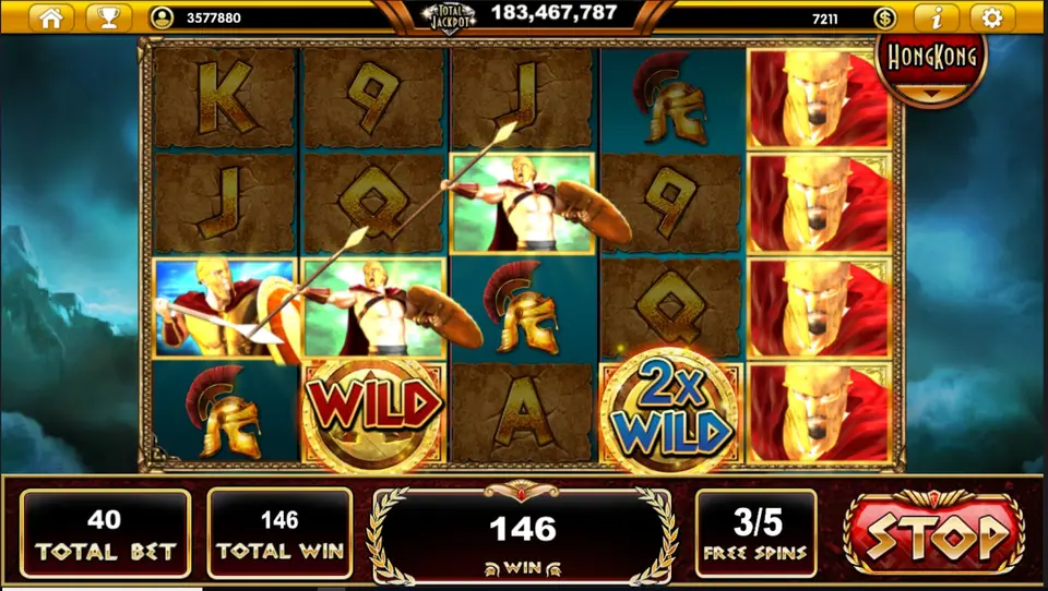 Sparta's Legacy bonus game screen