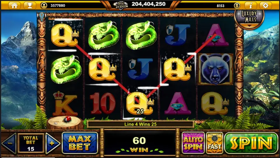 Spirit Bear paytable with card and animal symbol values