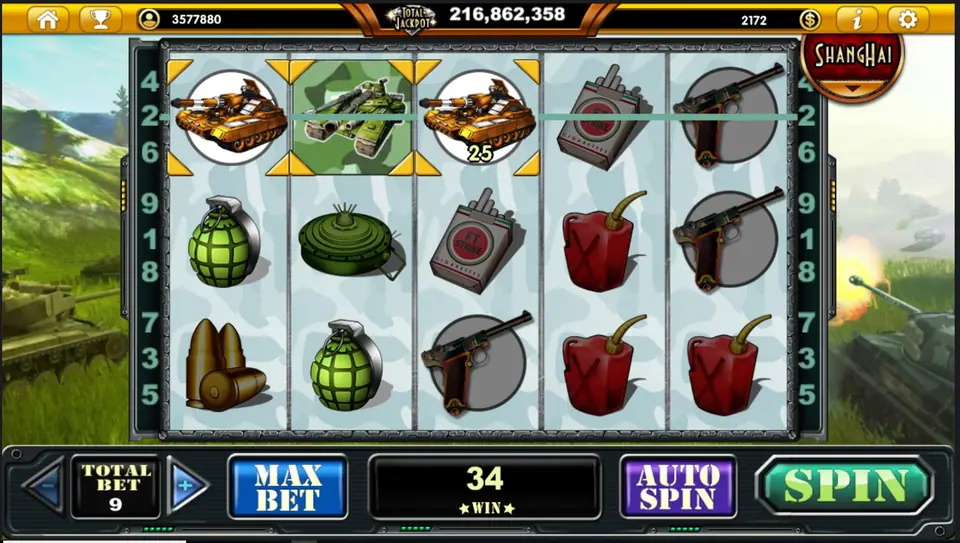 Tank Attack free spins with the x3 multiplier active