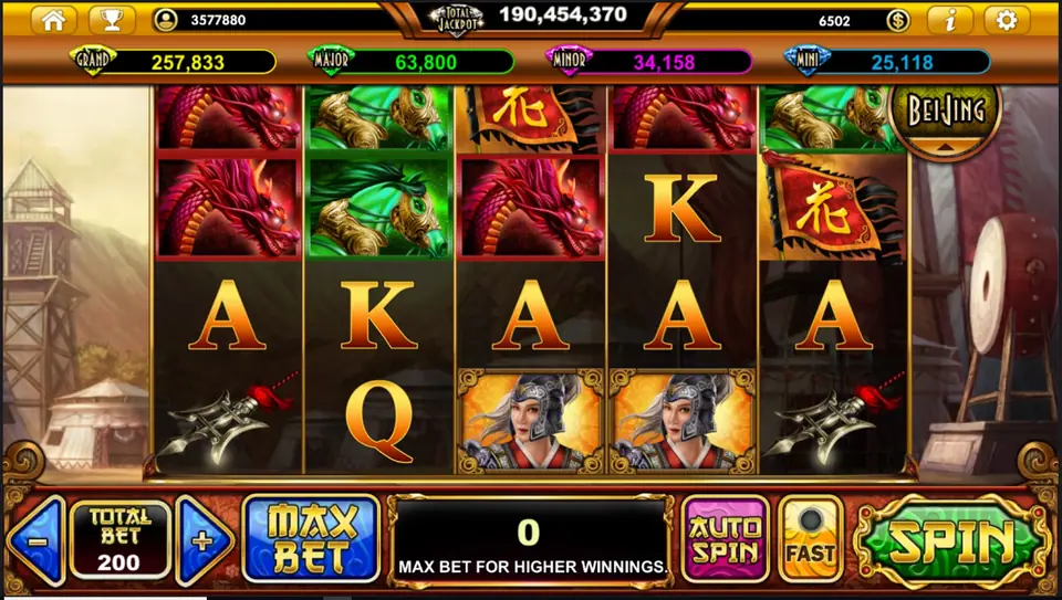 The Mulan slot reels on Live22 with fan and umbrella symbols