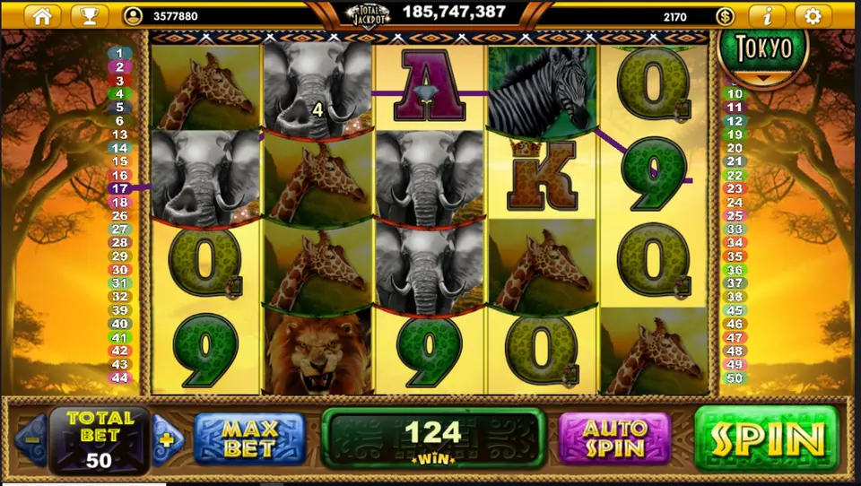 Wilds of Africa Wheel of Fortune bonus screen