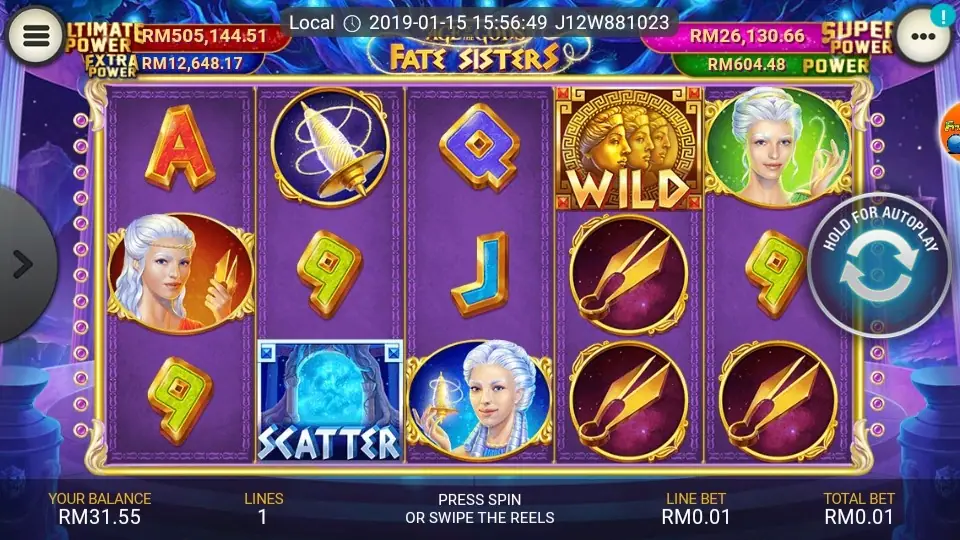 Age of the Gods Fate Sisters slot with the three goddesses