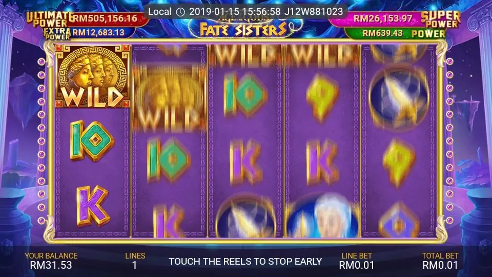Age of the Gods jackpot bar showing four progressive levels
