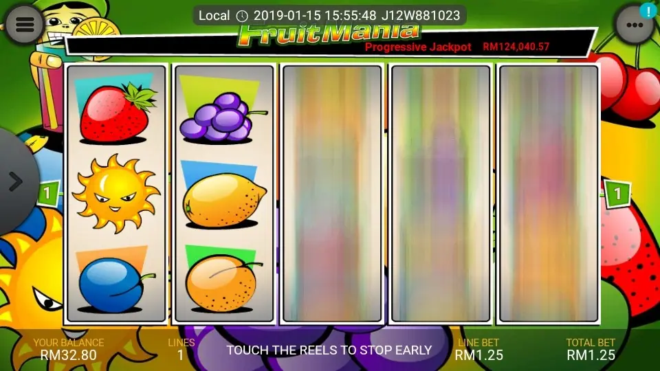 Cocktail glass scatter symbols spread across the Fruit Mania reels