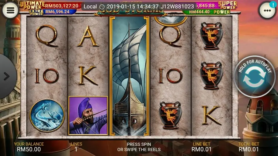 God of Storm main reels with warrior symbols