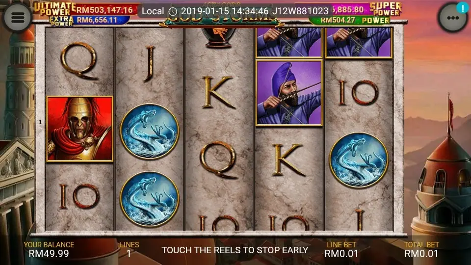 Female swordsman, archer and armoured veteran symbols in God of Storm