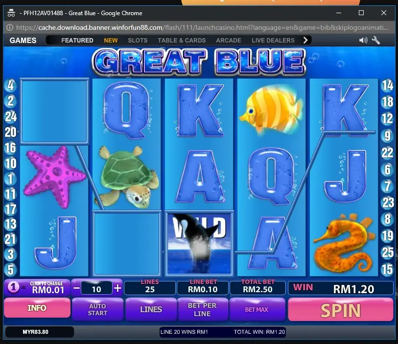 Three pearl scatters landing to trigger Great Blue free spins