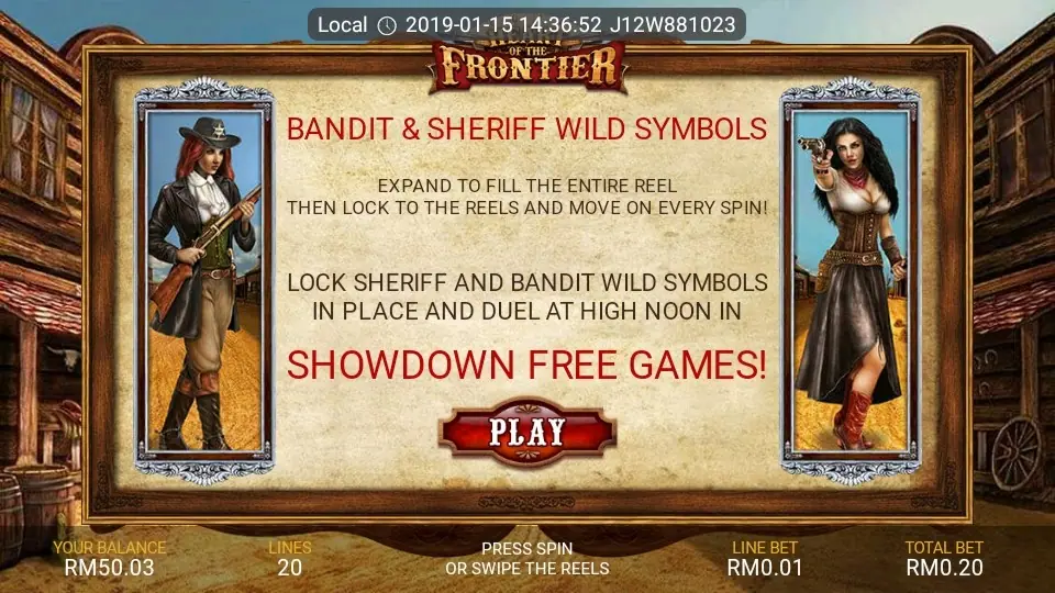 Heat of the Frontier slot reels on a dusty Western street