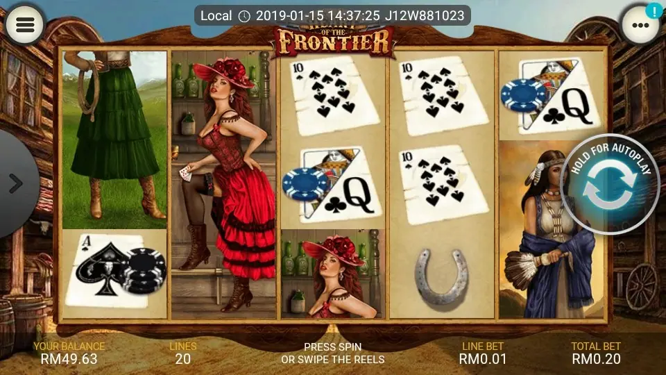 Heat of the Frontier card symbols from 9 to Ace