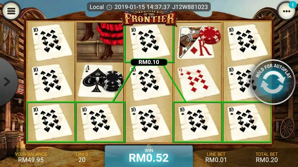 Heat of the Frontier paytable screen