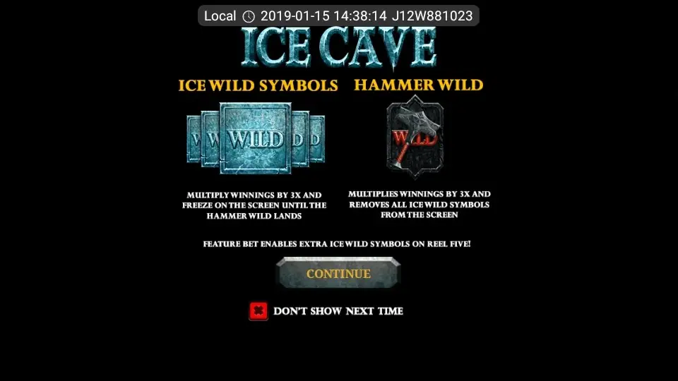 Ice Cave slot reels set inside a frozen cavern with Norse symbols