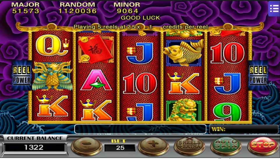 Five Dragons reels on Mega888 with dragons and feng shui symbols