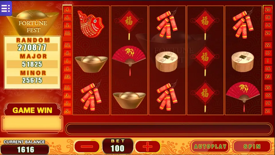 Fortune Fest slot on Mega888 with fireworks over a Chinese festival scene